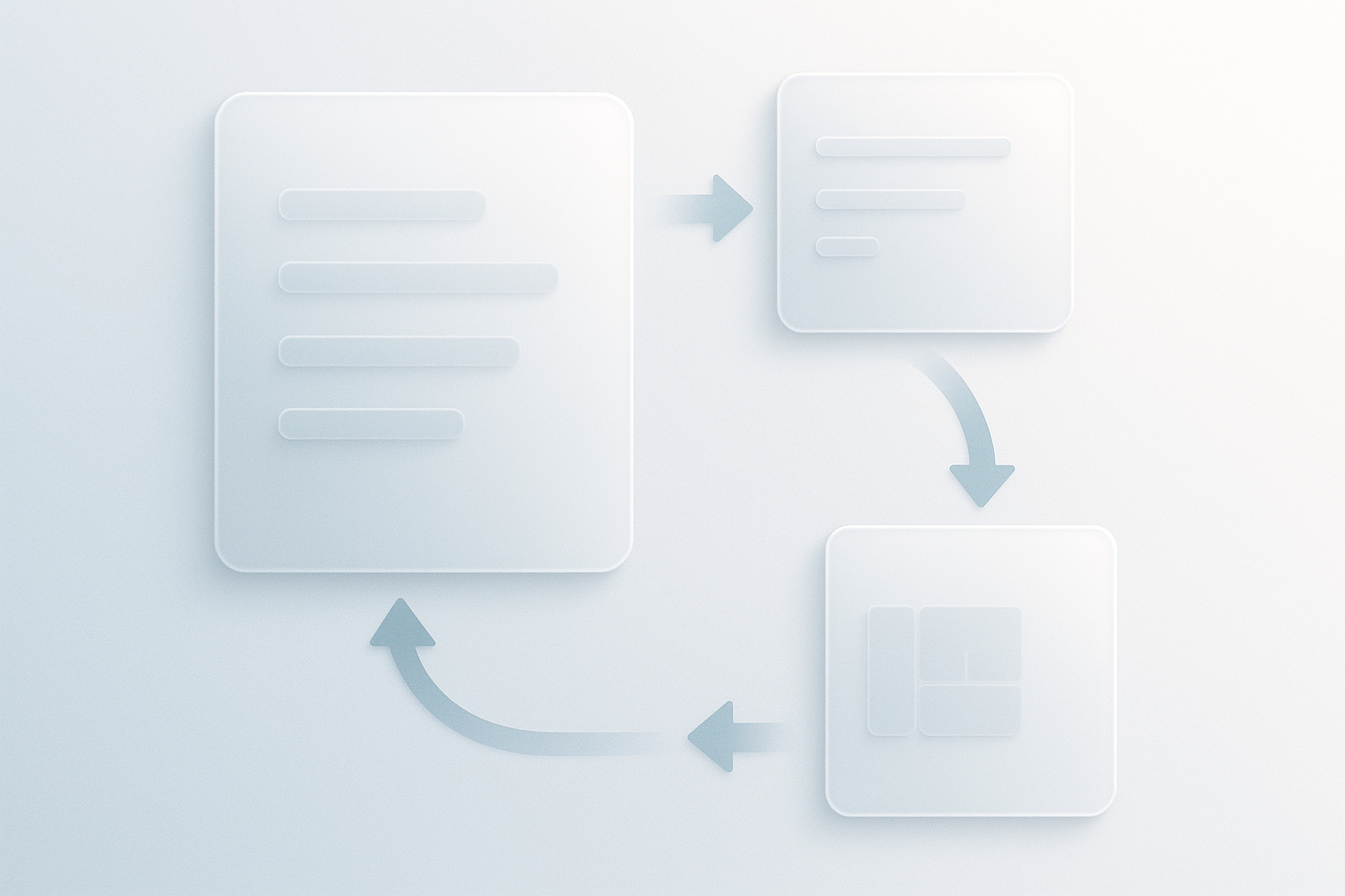 Abstract representation of document management and data flow.