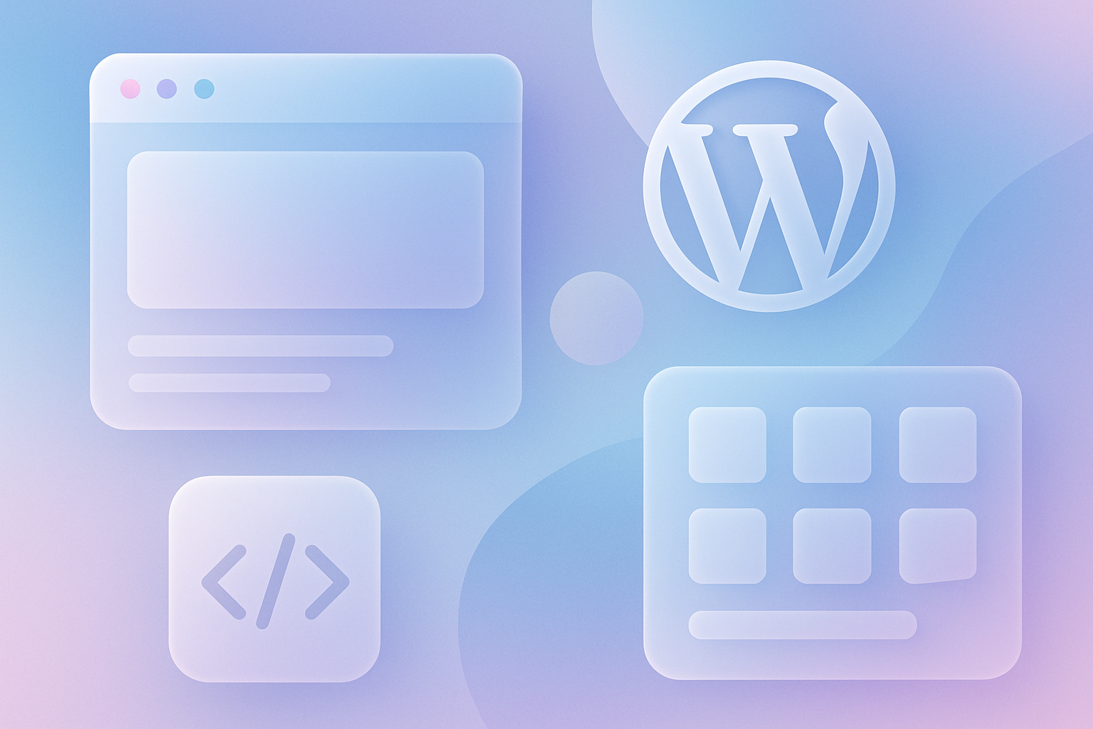Abstract visual representation of WordPress theme development trends for 2024.