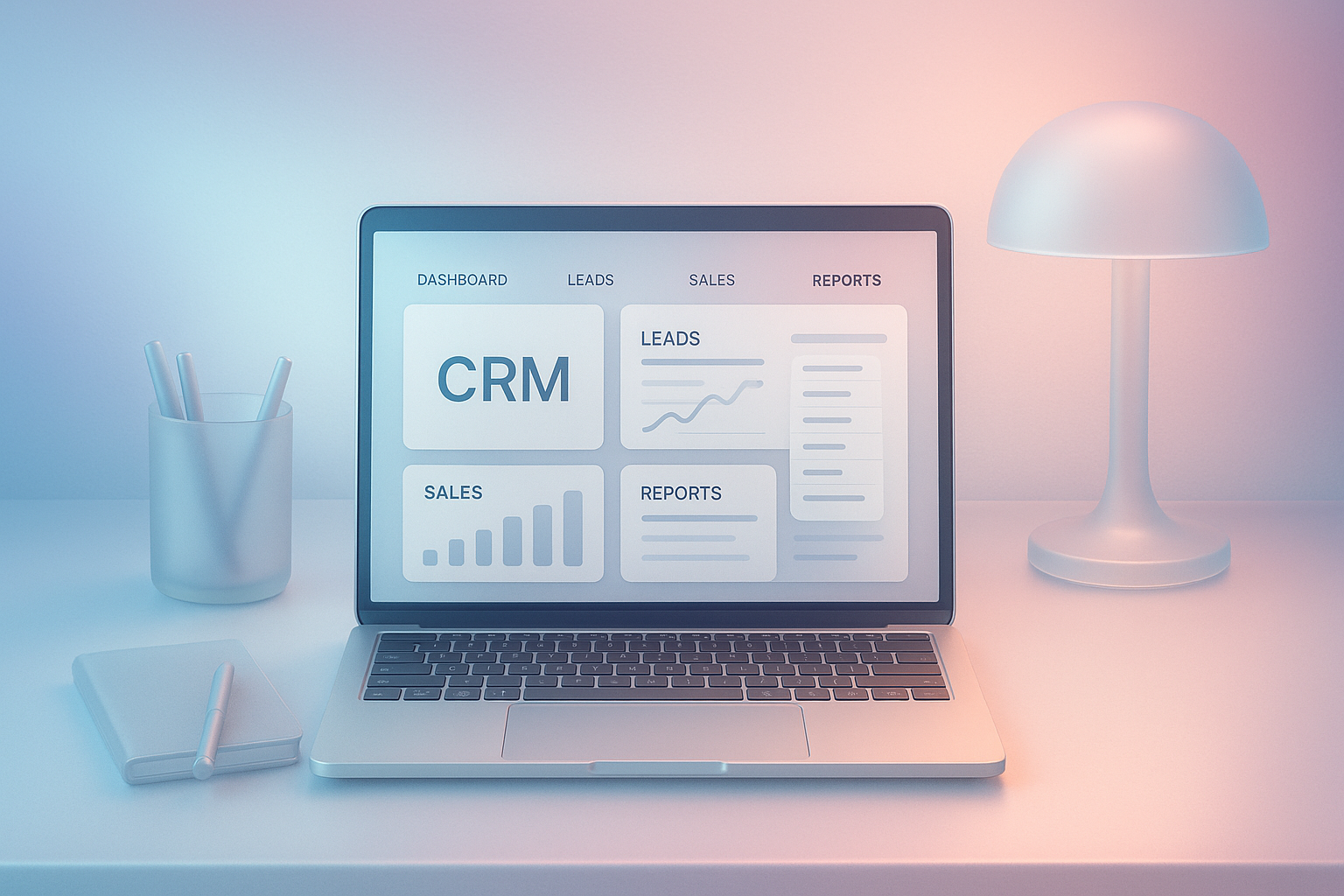 A laptop displaying CRM software, showcasing customer follow-up management.