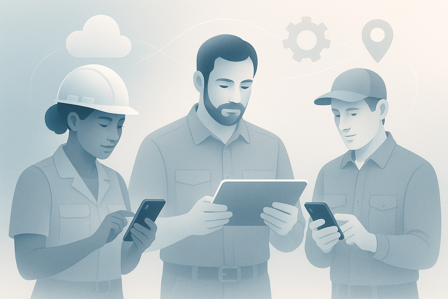 A mobile team using field service apps for efficient operations.