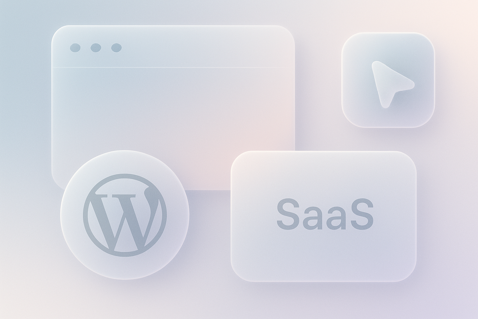 Abstract modern digital workspace image representing WordPress and SaaS integration.