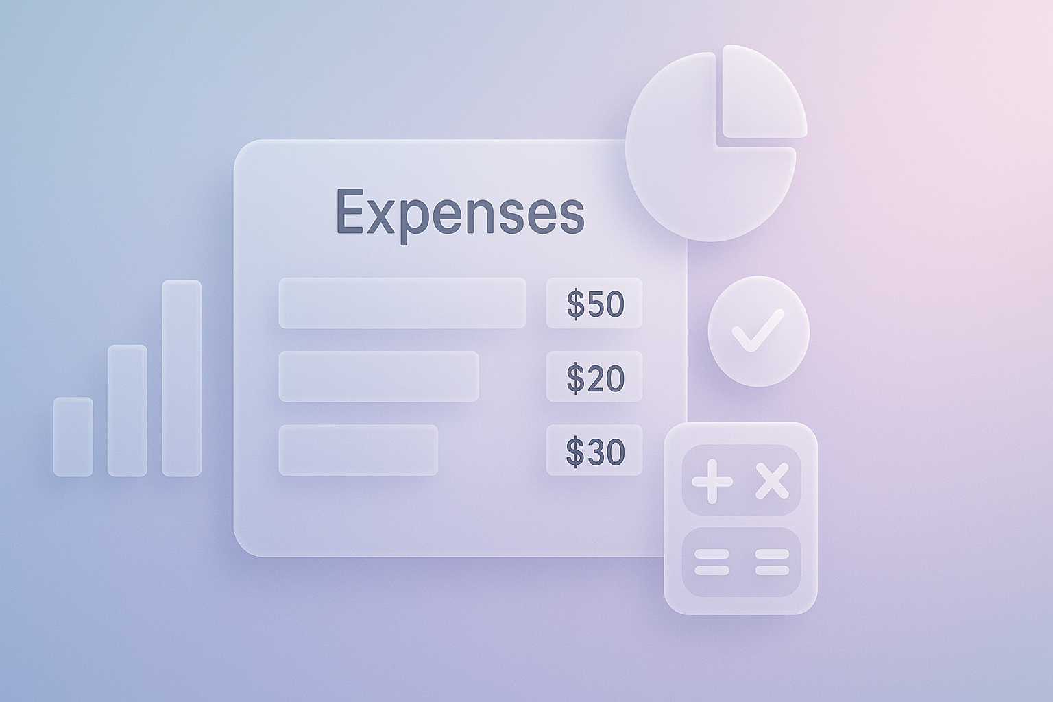 A refined image representing financial control with soft gradients and frosted-glass aesthetic.