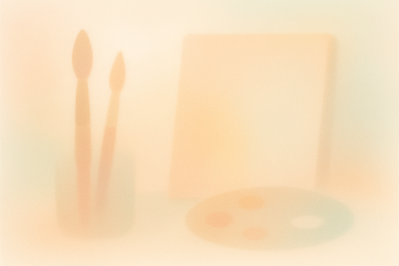 Art supplies abstract illustration in soft pastels.