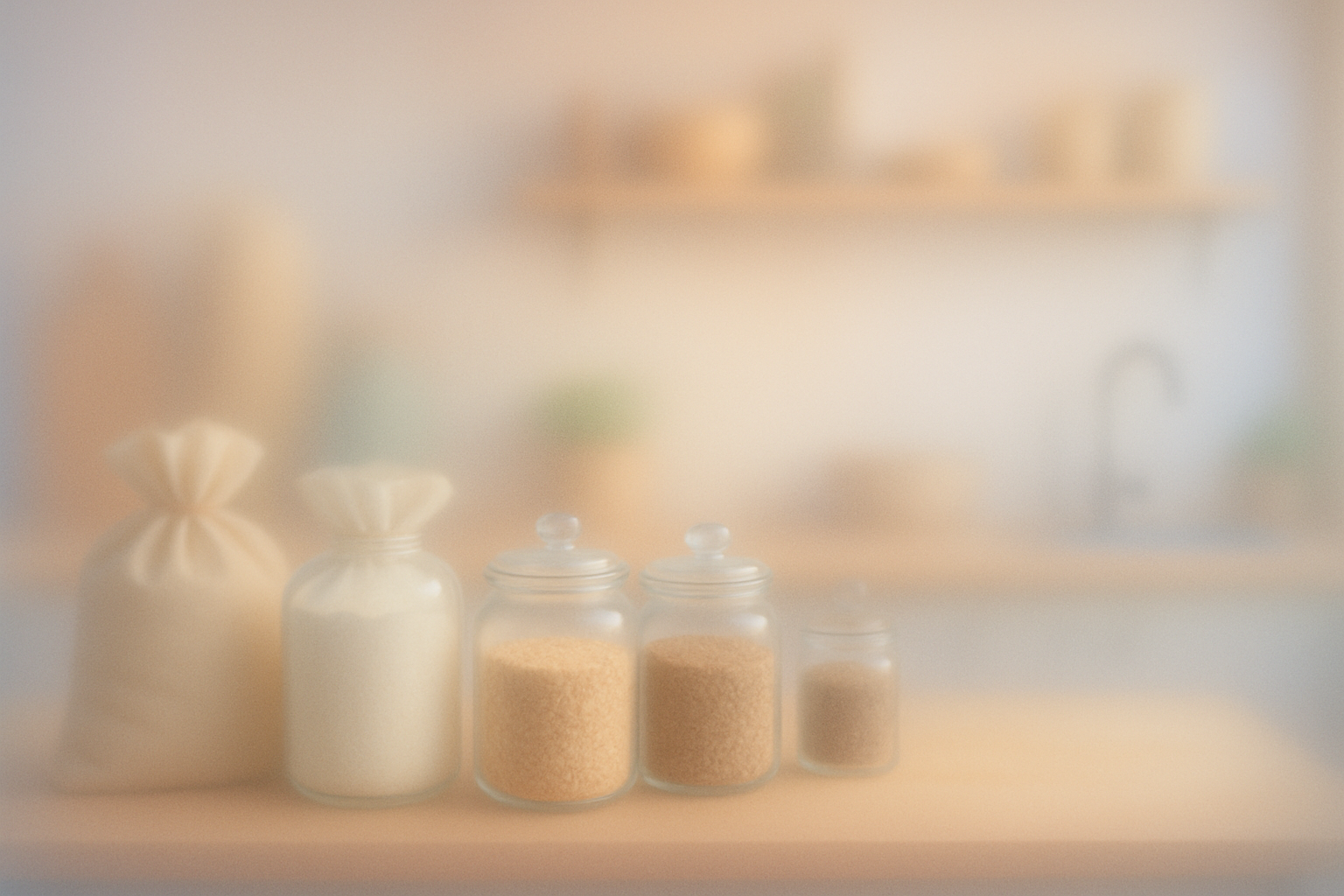 Minimalist bakery supplies background with soft gradients.