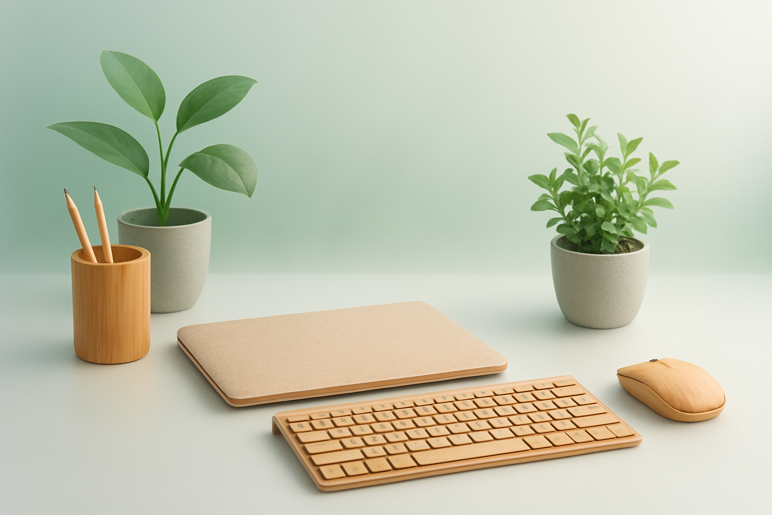 A serene workspace reflecting sustainable product management.