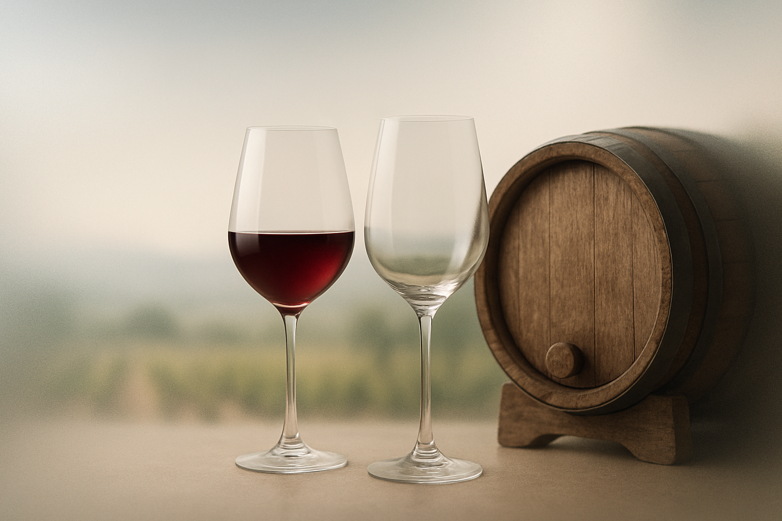 Elegant wine glasses with a frosted glass background representing VinoSphere.