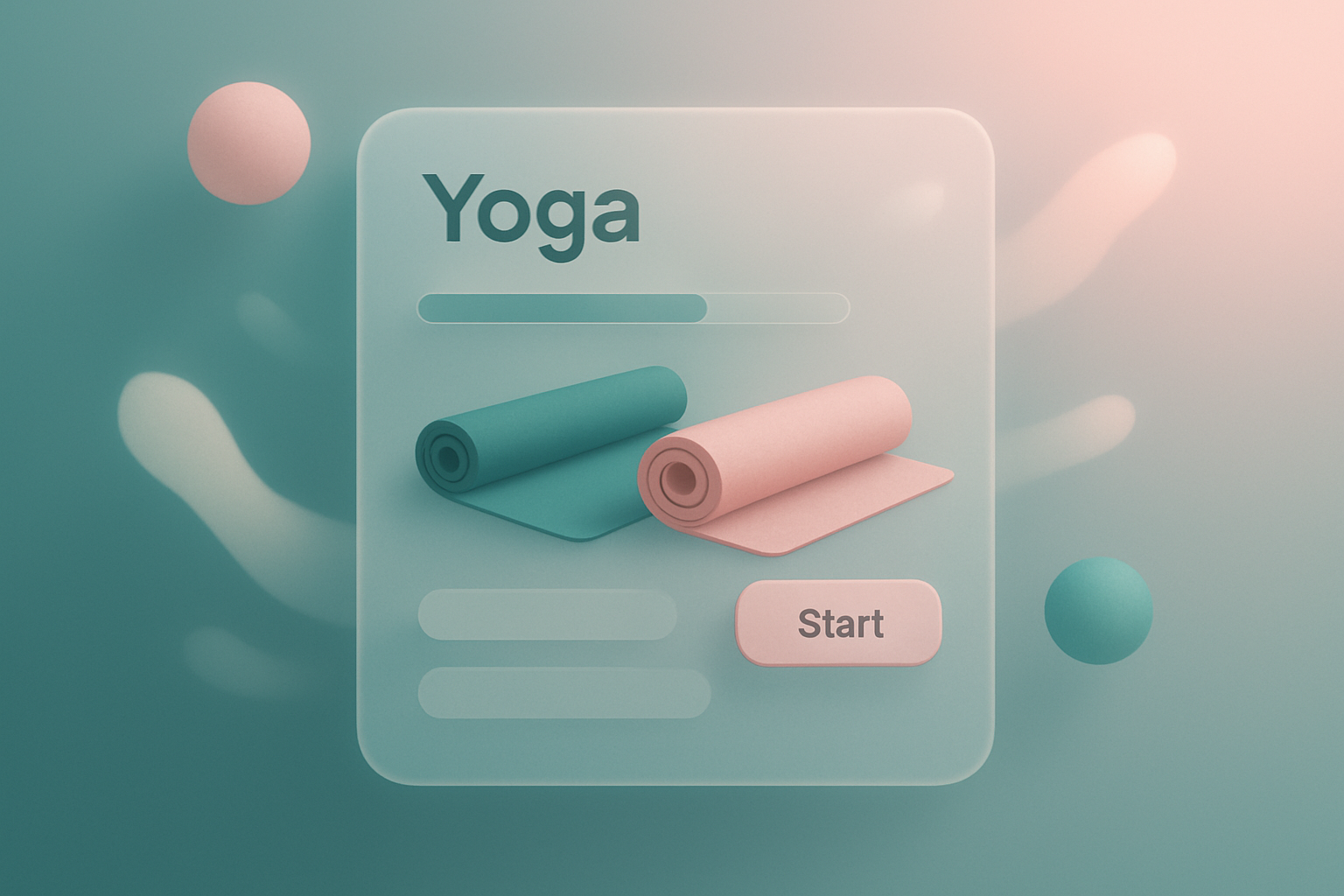 A calming frosted-glass design representing a yoga studio app.