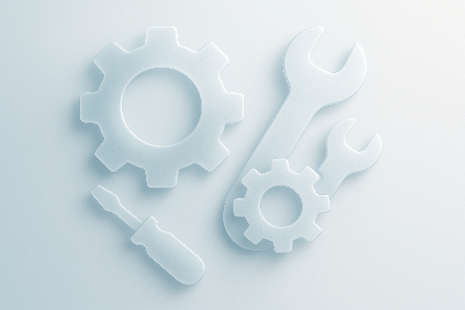 An abstract representation of tools and gears symbolizing maintenance management.