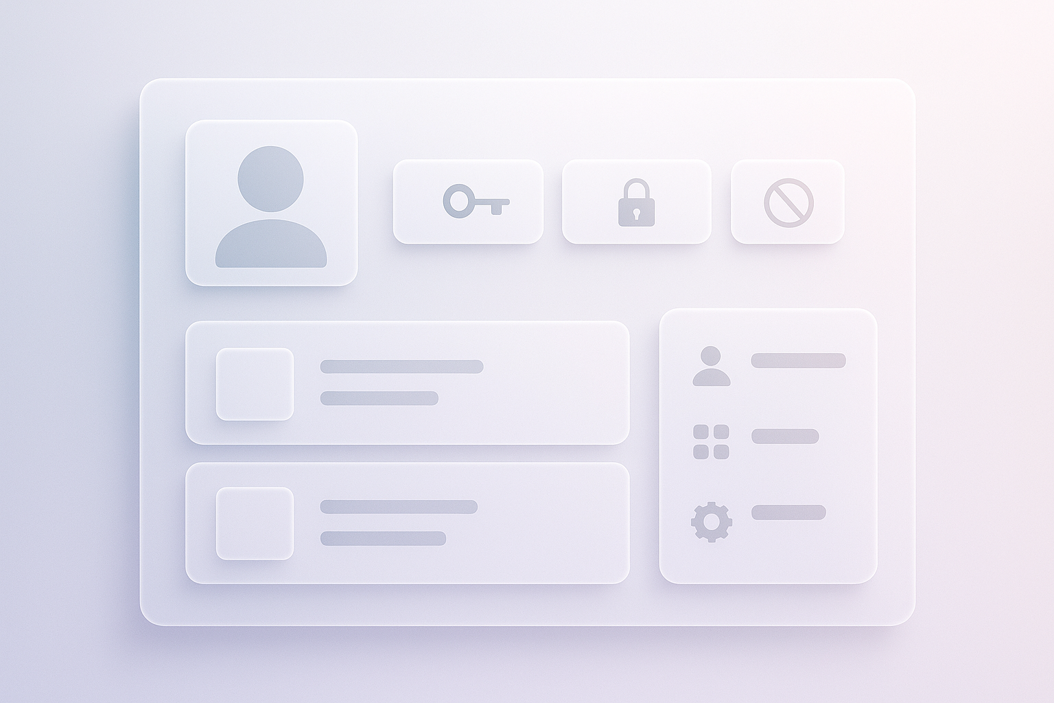 A modern digital membership portal interface with a frosted-glass aesthetic.