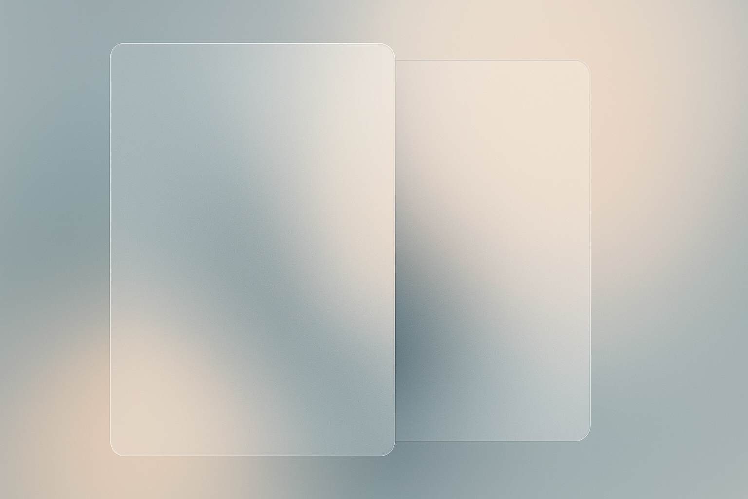 A minimalistic workspace with project management elements in a frosted-glass aesthetic.