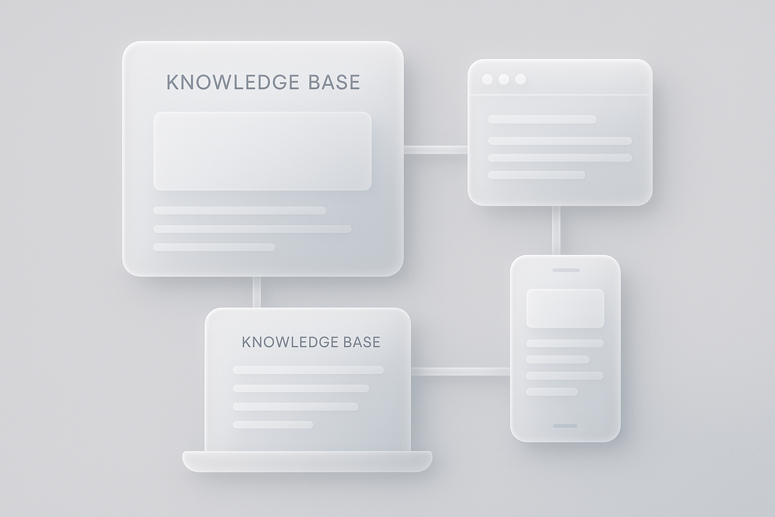 Visual representation of interconnected devices showcasing a digital knowledge base.