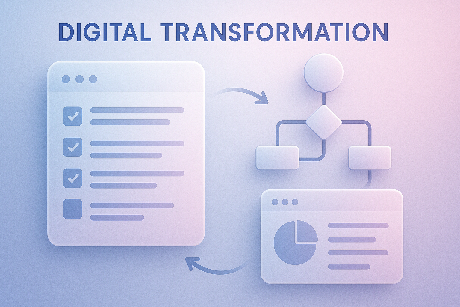 A serene abstract representation of digital business transformation with soft gradients.