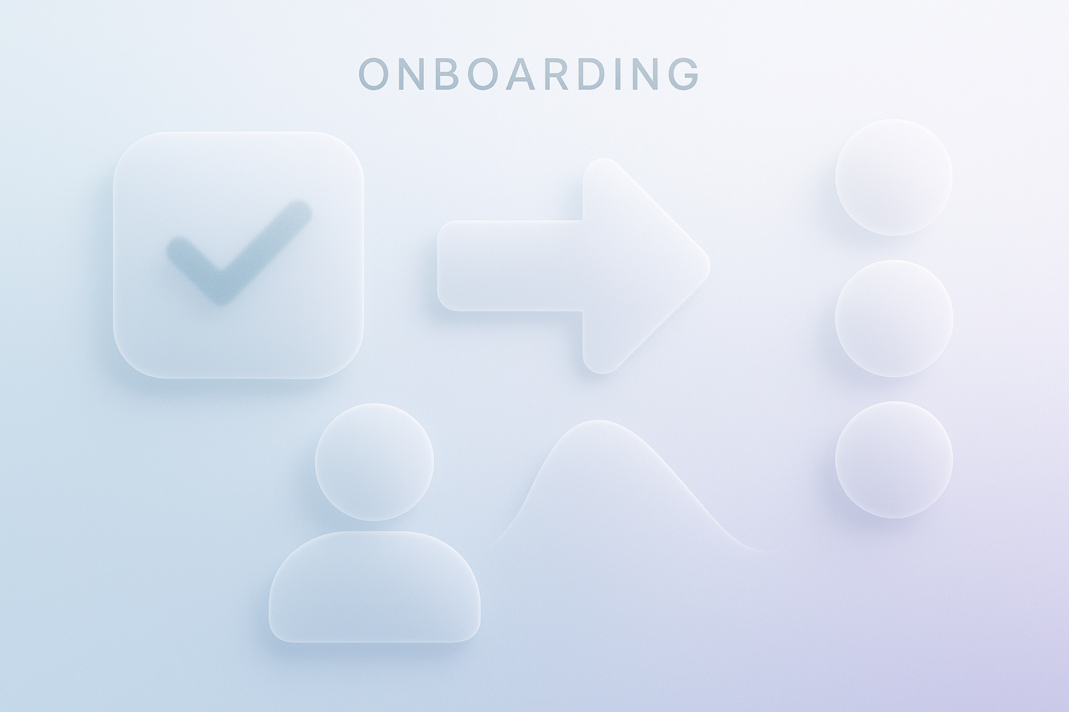 Abstract representation of onboarding processes with soft gradients.