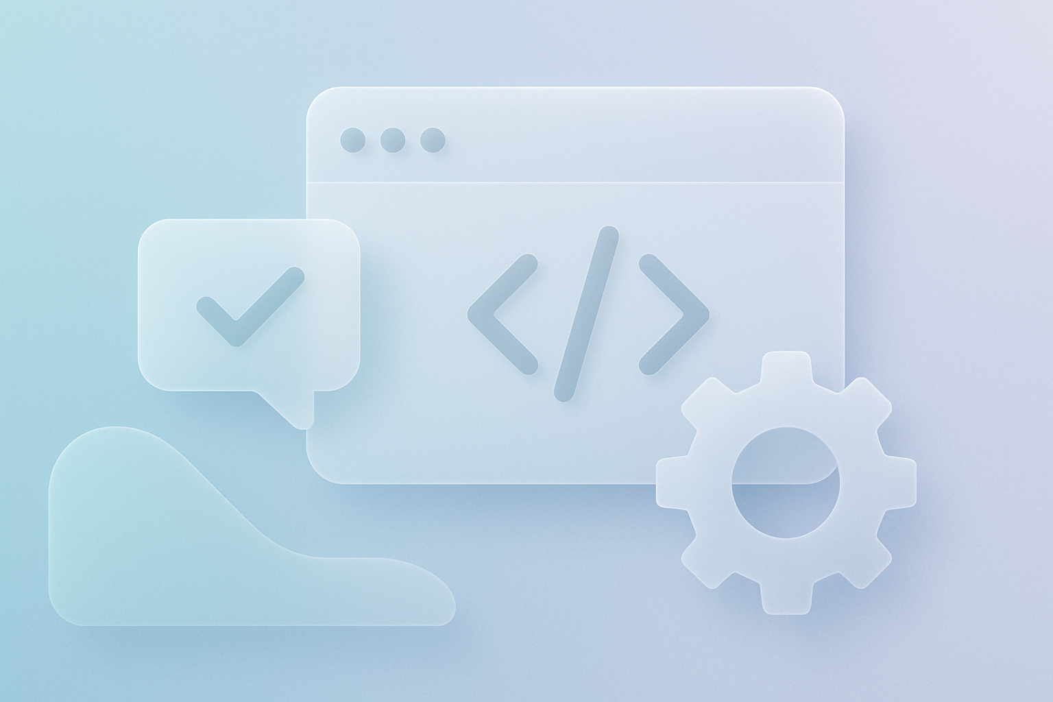 Abstract shapes representing custom web apps development.
